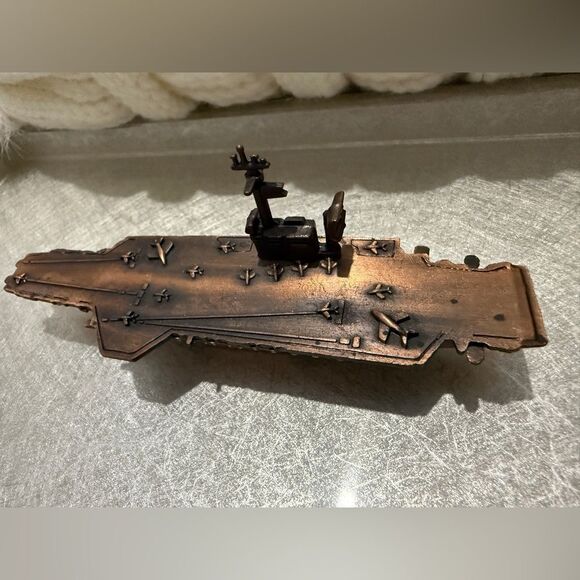 Vintage Aircraft Carrier Ship Pencil Sharpener – Bronze Tone – New - Picture 15 of 17